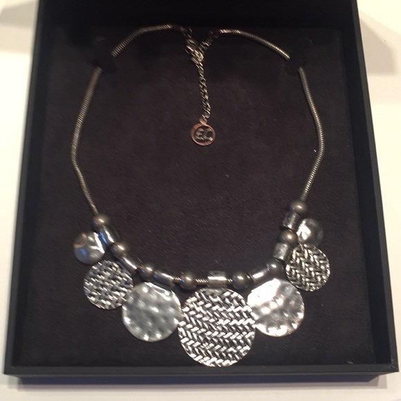 EL Silver Discs Beads &Heavy chain chunky Necklace - Picture 6 of 8